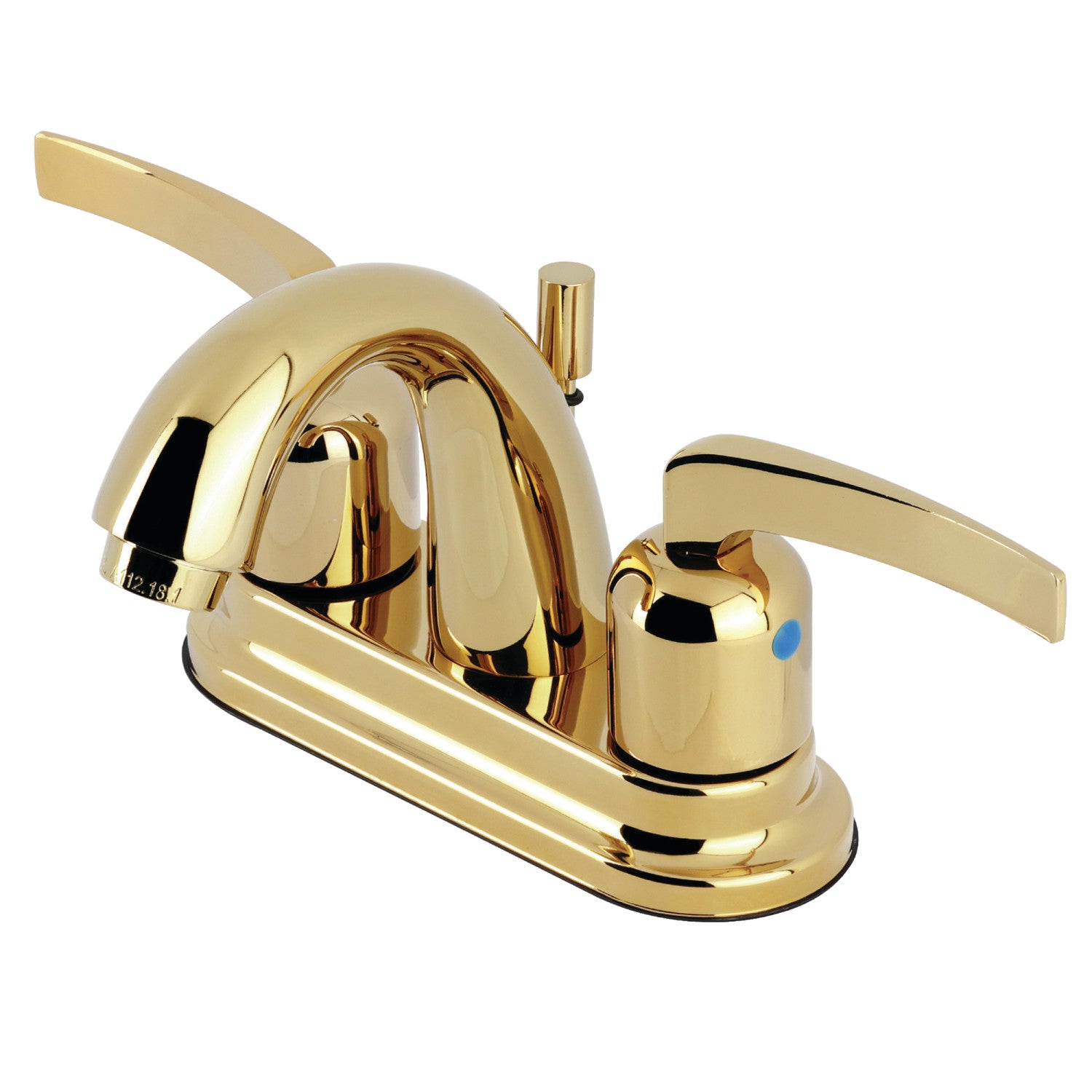 Kingston Tulare KB8612EFL - Centurion Double-Handle 3-Hole Deck Mount 4-Inch Centerset Bathroom Faucet with Pop-Up Drain, Polished Brass — image 1